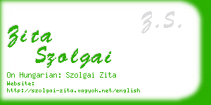 zita szolgai business card